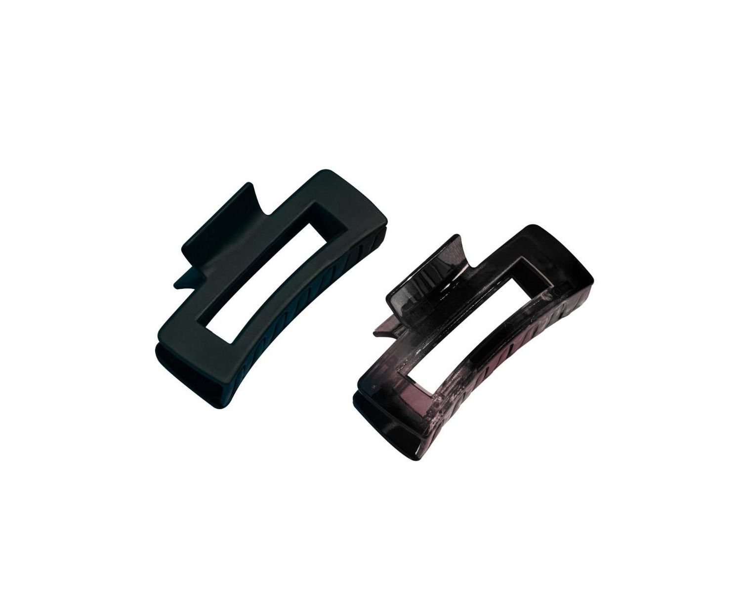 Rectangle Claw Clip Duo - Hair Clips with Velvet-Like Finish for All Hair Types - Women s Claw Clip Set - 2 Pack