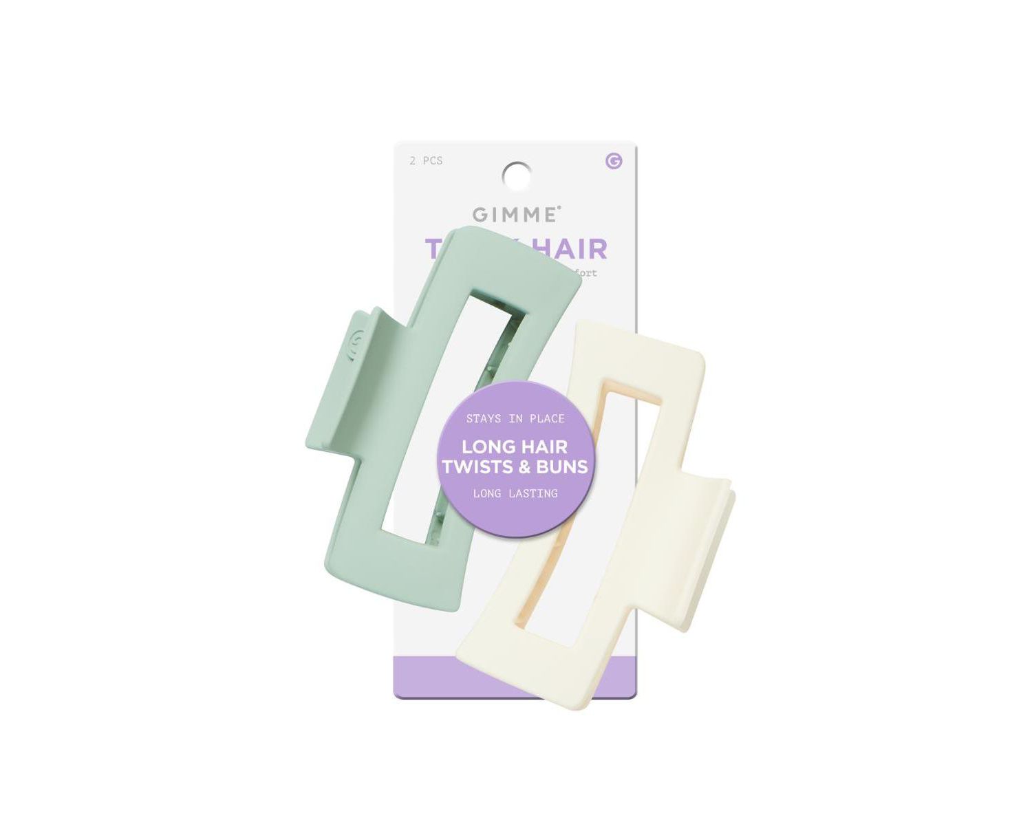 XL Thick Hair - X-Long Hair Holds More - Velvet-Like Finish Clip for All Lock Types - Essential, Retractable Clip - 2 Pack