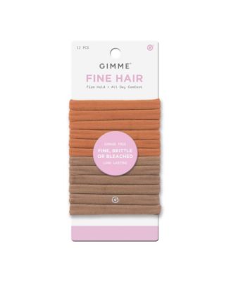 Fine Hair Elastic Bands - Slim-Fit Elastic Ties for Fine, Brittle, or Bleached Hair - 12 Pack