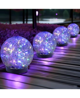 Solar Globe Lights 4 Pack Glass Ball Lights Outdoor Waterproof Solar Balls Lights
