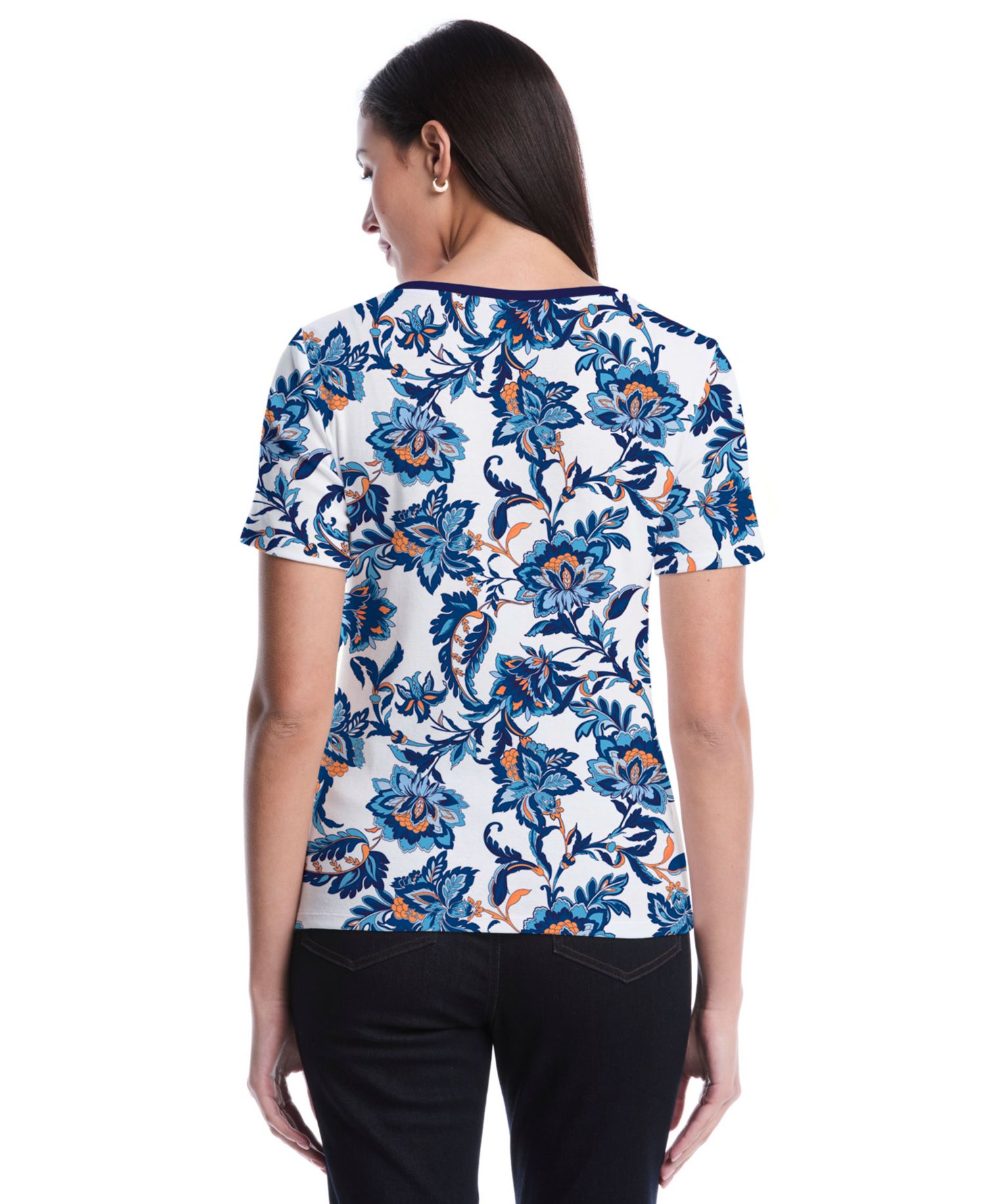 Petite Botanical Short-Sleeve Top