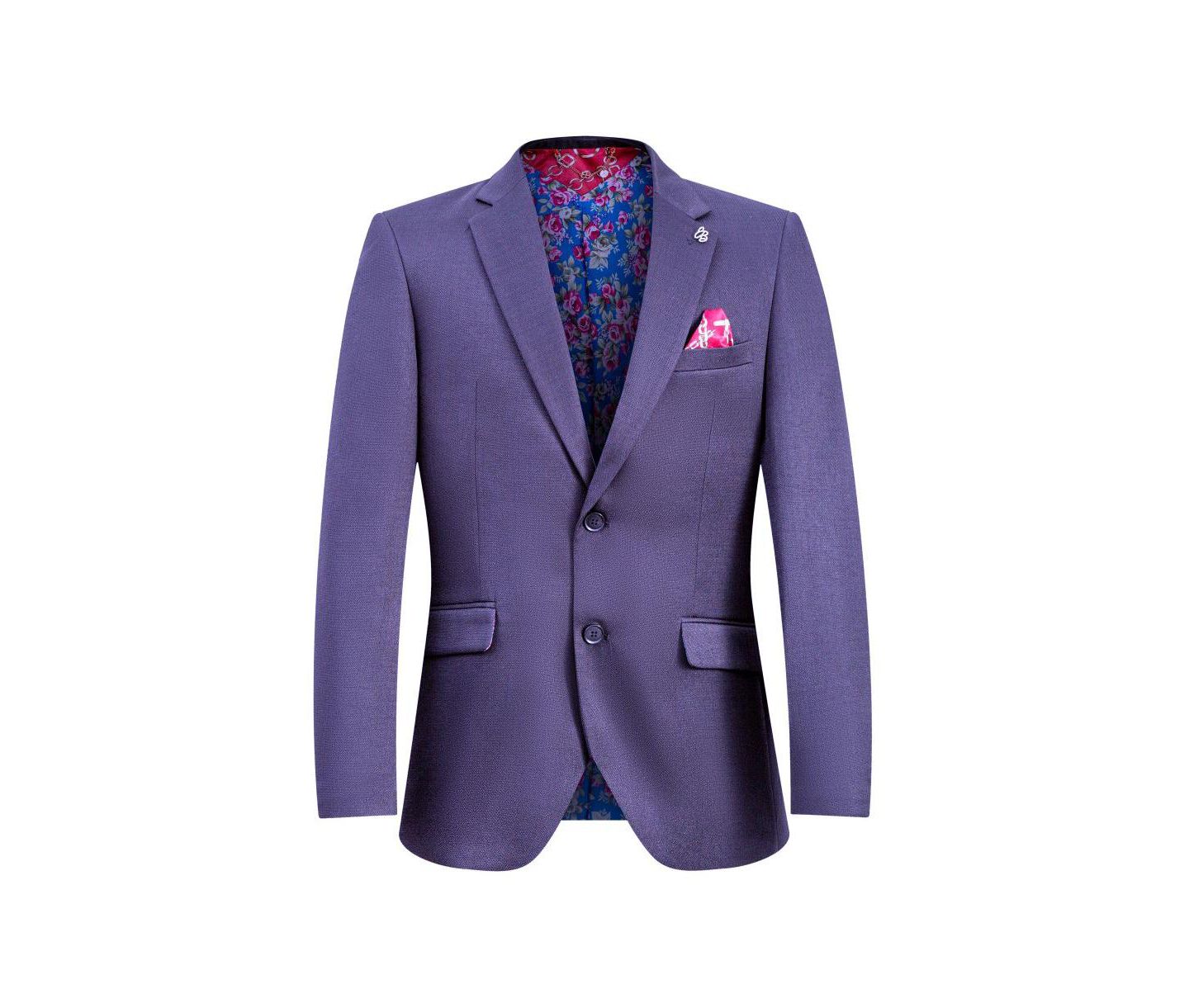 Мужская куртка Elie Balleh Slim Fit Solid Blazer Sports Coat, цвет: Тёмно-синий — фото 3