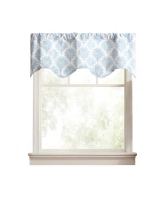 Palmetto 100percentage  Cotton Scallop Poly-Cotton Lined Rod Pocket Valance