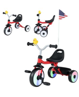 Kids Tricycle with Adjustable Seat and Storage Basket