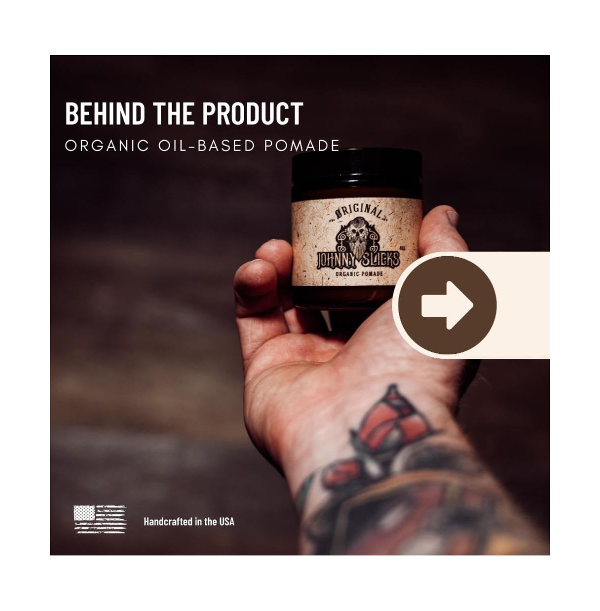 Johnny Slicks Oil Based Pomade | Low to Medium Hold and High Shine Finish | 4 oz | Original Scent