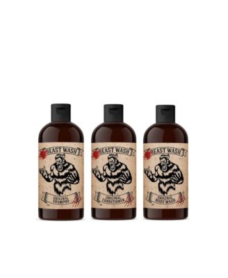 Johnny Slicks Beast Shower Set |Shampoo, Conditioner and Body Wash| 3 Piece Set |Original Scent