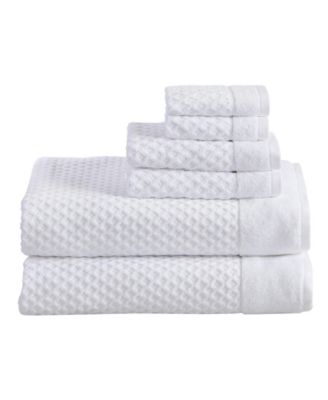  Cotton Diamond Waffle Texture 6pieces Bath Sheet Set