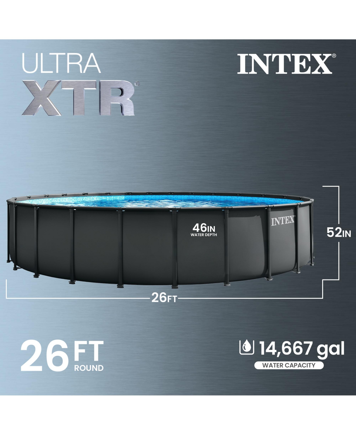Intex 26339EH 24' x 52" Round Ultra Xtr Frame Swimming Pool Set with Filter Pump