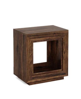 2-Tier Wooden End Table with Storage Shelf for Sofa.
