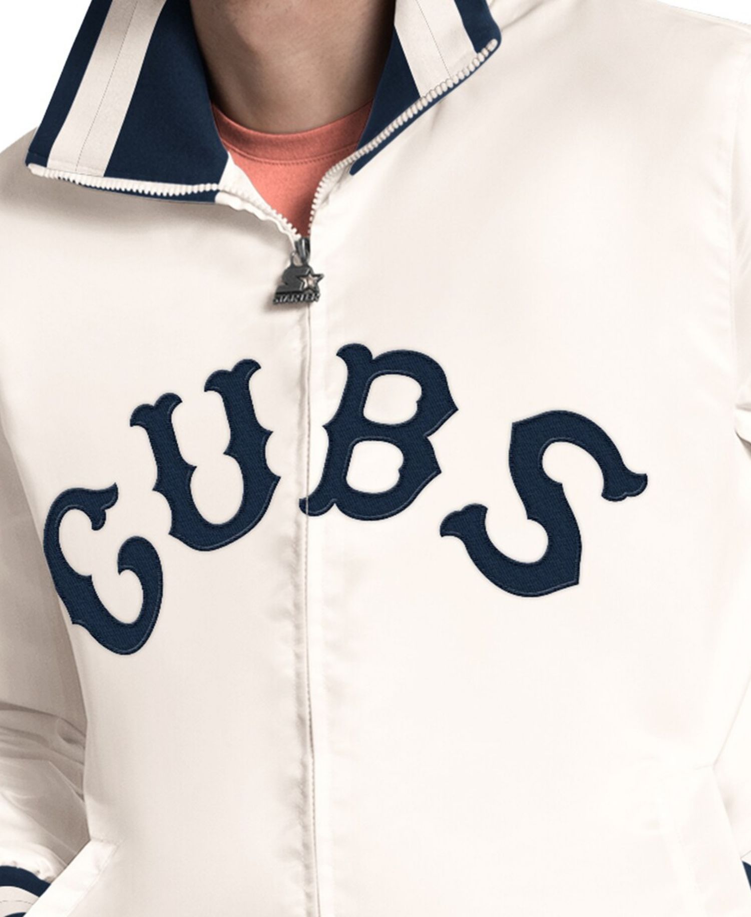Men's White Chicago Cubs The Captain Cooperstown Logo Full-Zip Varsity Jacket