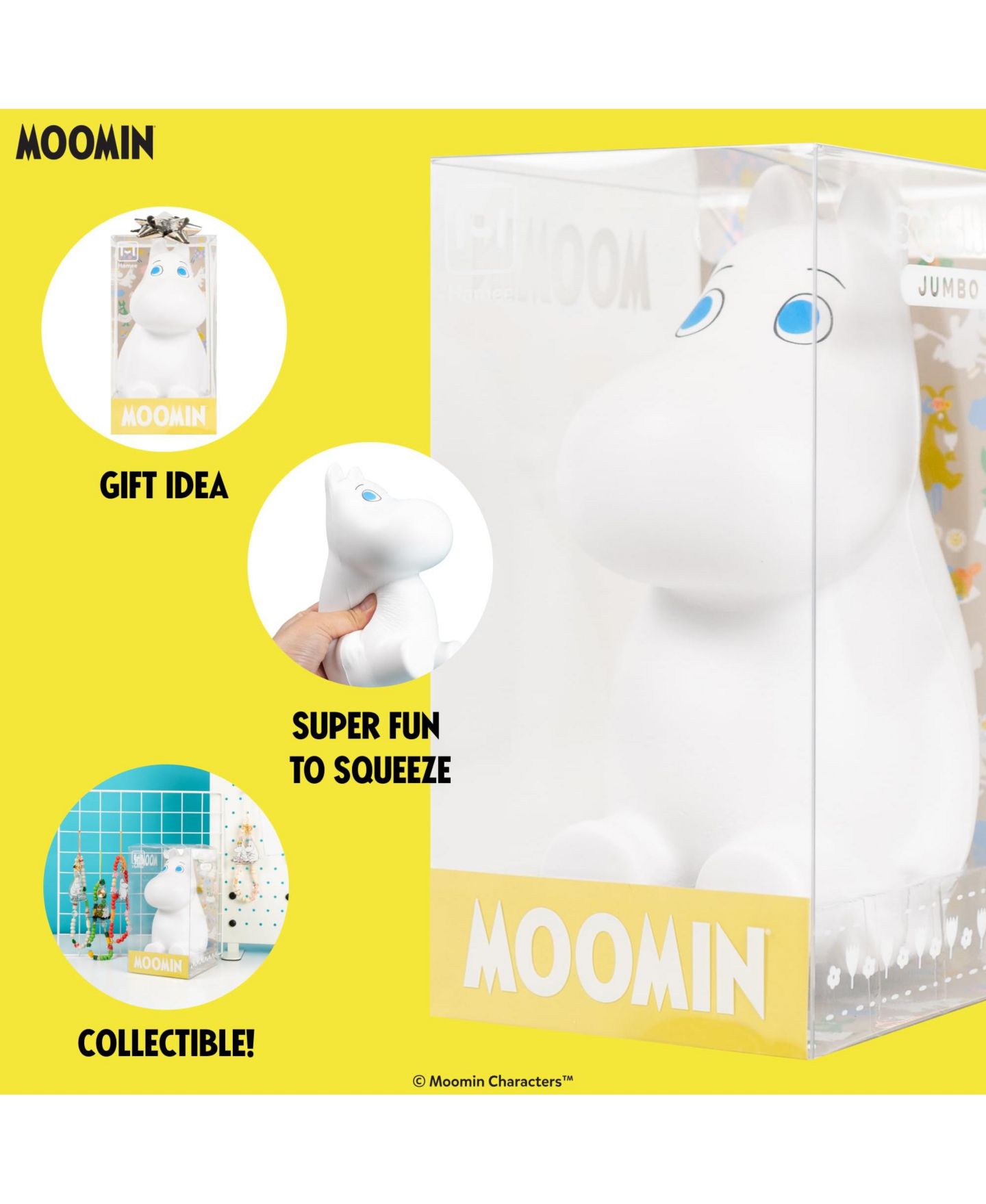 Детские мягкие игрушки Hamee Moomintroll Jumbo Slow-Rising Collectible Squishy Toy — фото 3