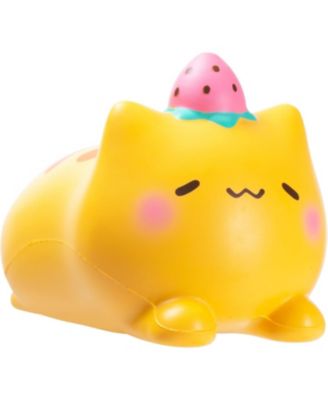 Squishy Jumbo Toy Pet Animal Figure Slow Rising Cute Birthday Gift, Stress Relief, Collectible Deskterior Play Doll - Strawberry Cat