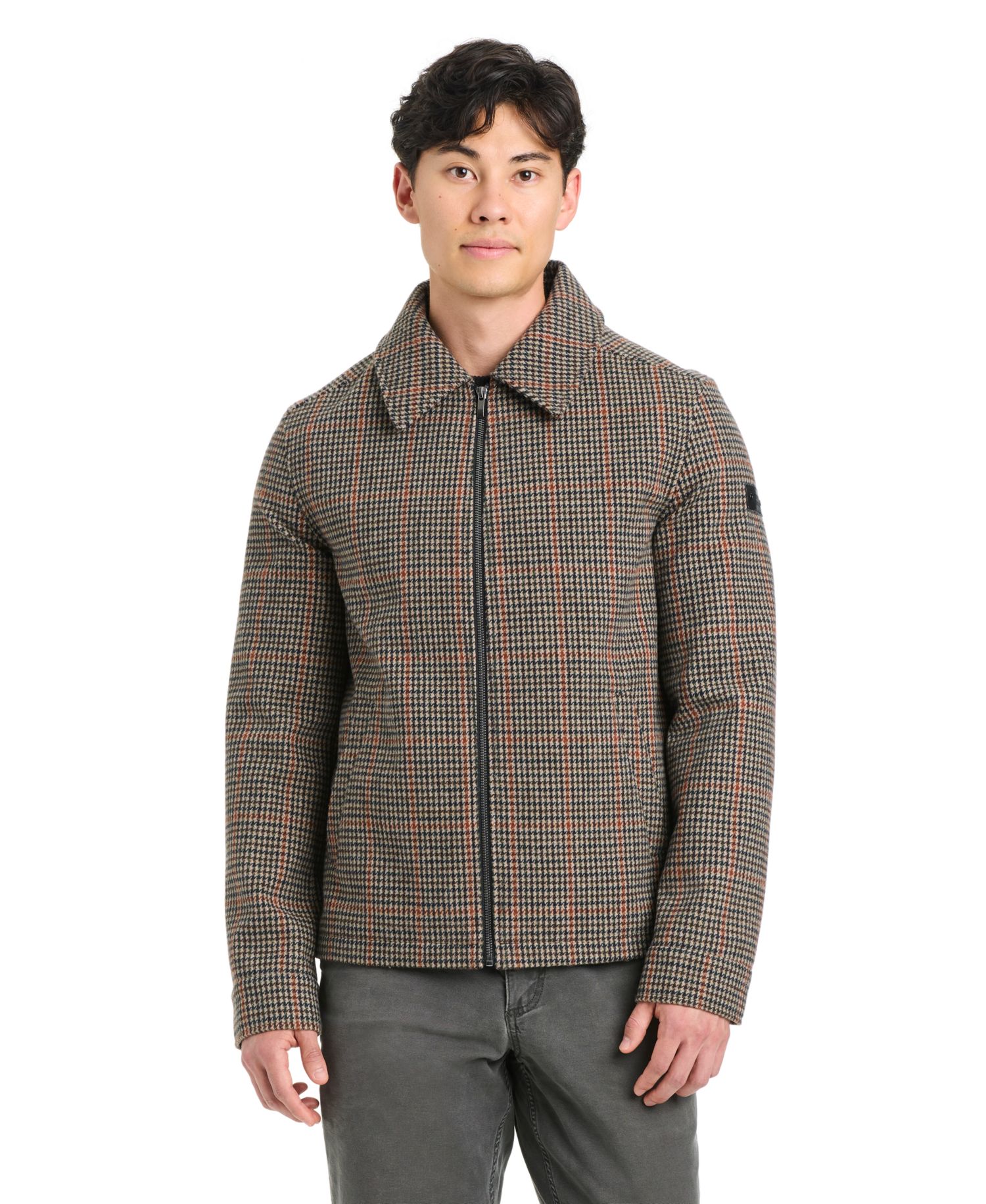 Men's Shirt Collar Plaid Wool Hipster Jacket