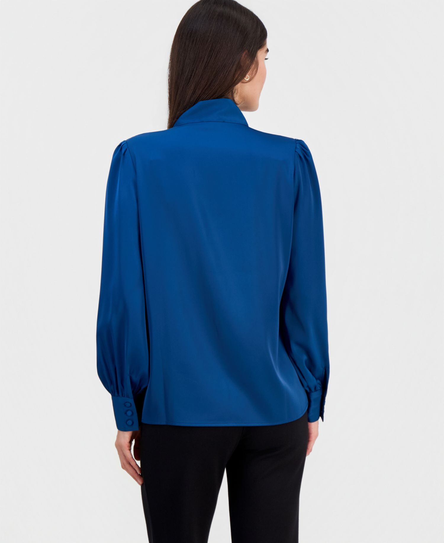 Women's Tie-Neck Long-Sleeve Blouse