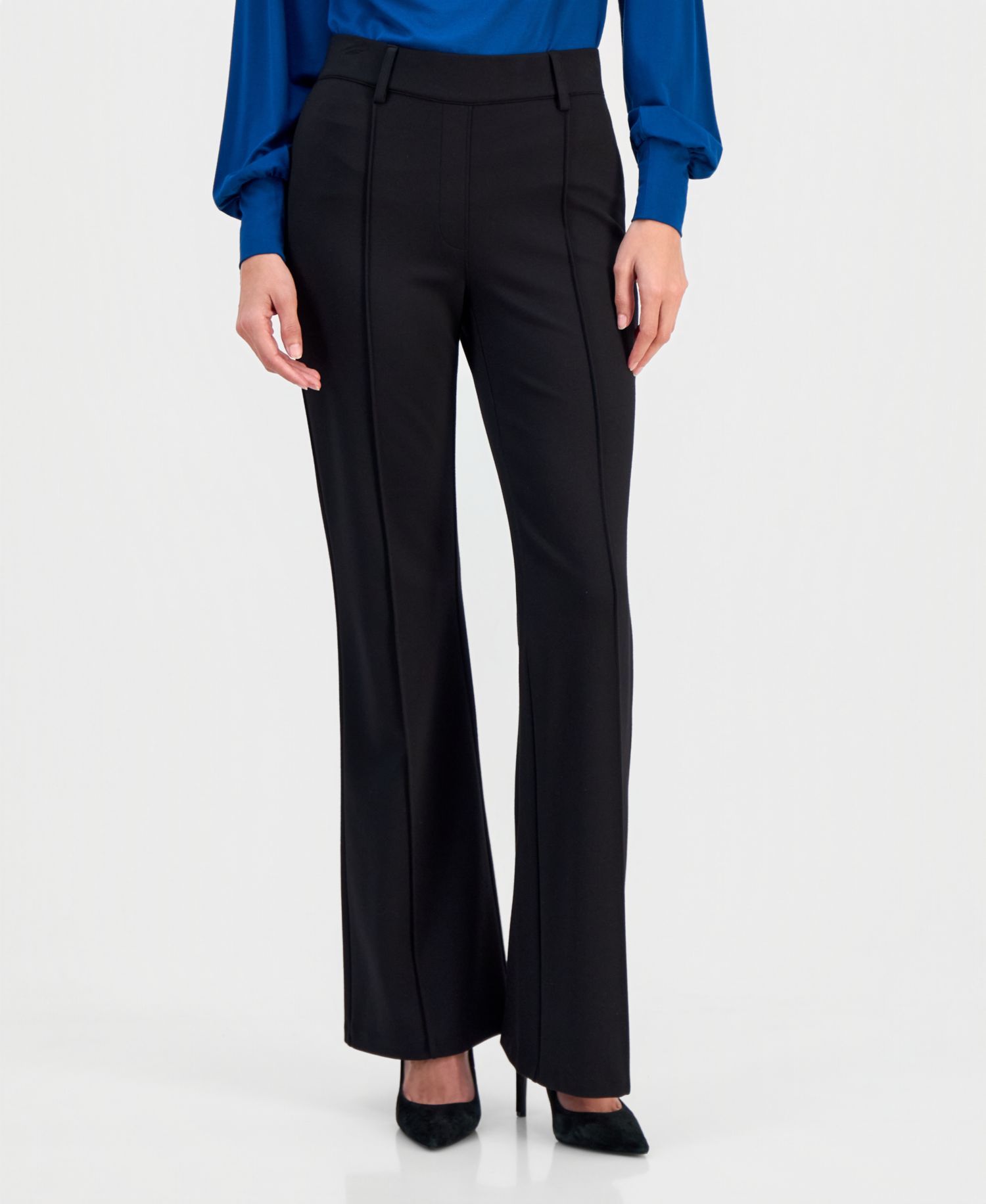Women's Ponte Pintuck Pull-On Pants