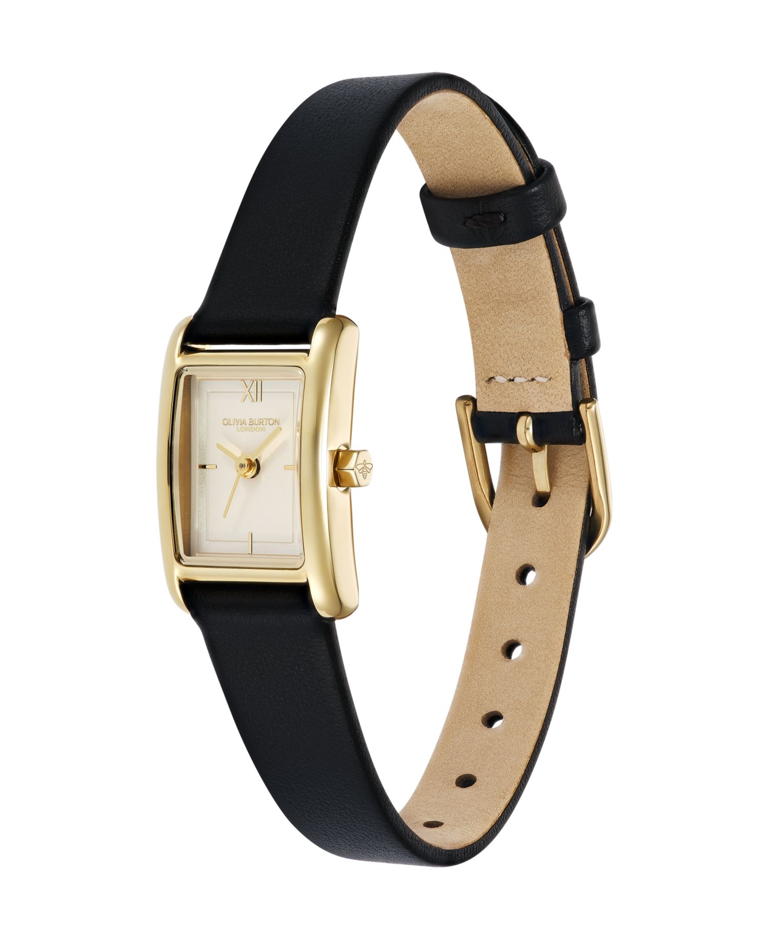 Women's Mini Grove Black Leather Strap Watch 16mm