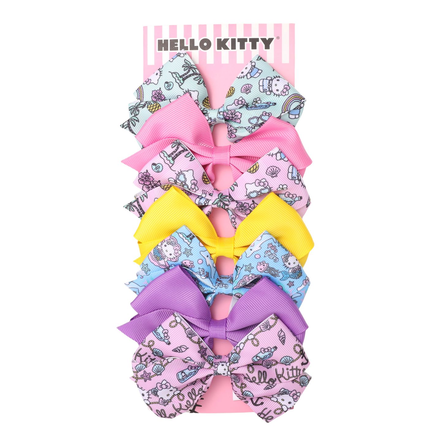 Детские аксессуары для волос Hello Kitty Hair Bow 7-Piece Set Official License, Sanrio Hair Accessories, цвет: Разноцветный — фото 6