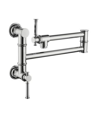 Wall mounted Pot Filler Faucet, Modern Brass Pot Filler Two-Attachment Wall Mount Folding Kitchen Pot Filler Swing Arm