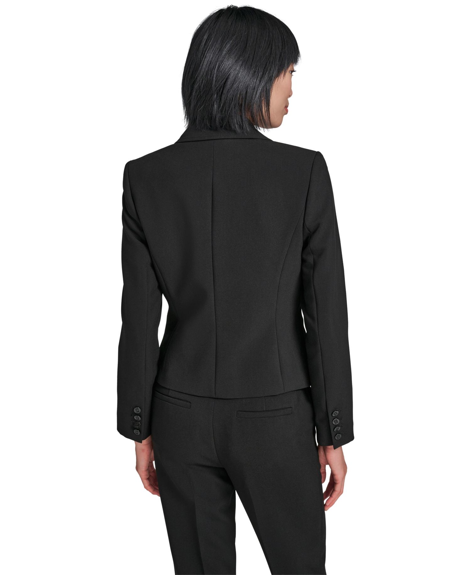 petite Peak-Lapel One-Button Blazer