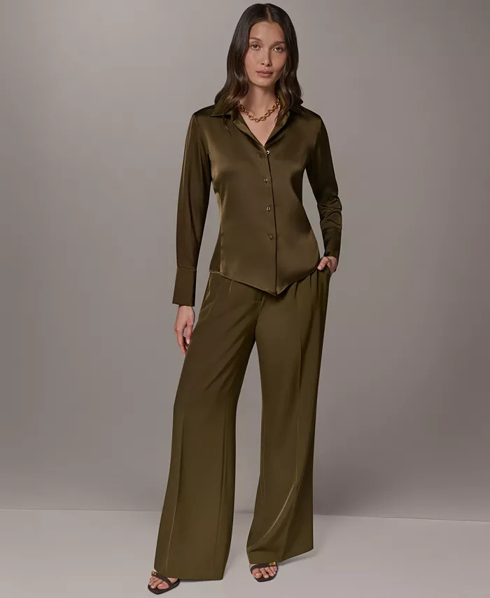 Petite Collared Button-Up Blouse - thumbnail 2