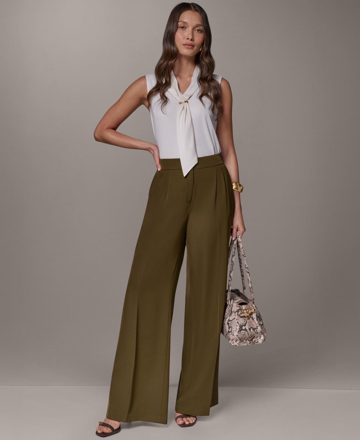 Donna Karan New York Petite High-Rise Wide-Leg Pants