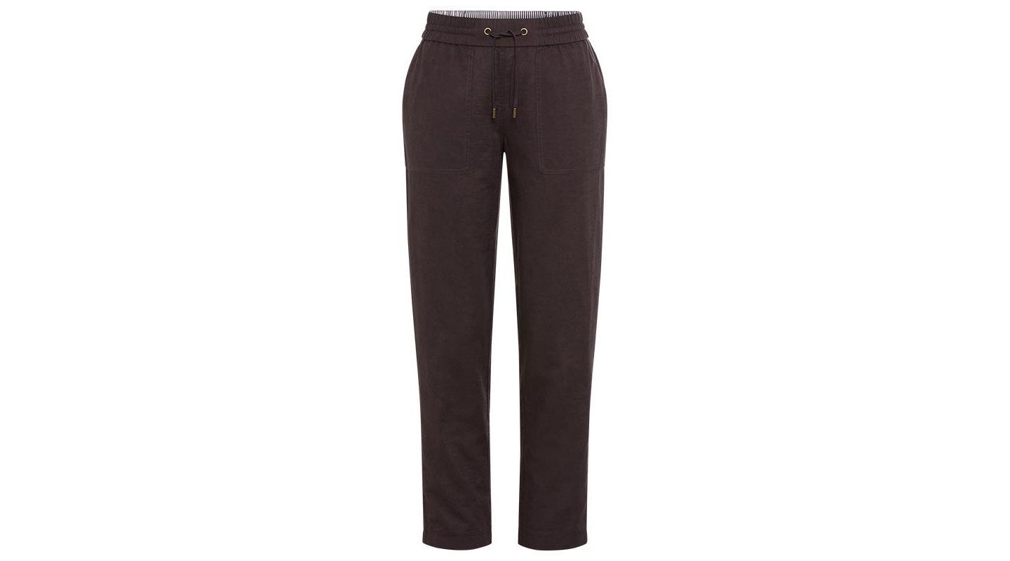 Женские брюки Olsen Cotton-Linen Blend Cropped, цвет: Тёмный коричневый — фото 3