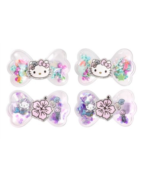 Детские аксессуары для волос Hello Kitty Mermaid Hair Clips 4-Piece Set Official License, Snap Back Shaker Hair Clips, Sanrio Accessories, цвет: Разноцветный