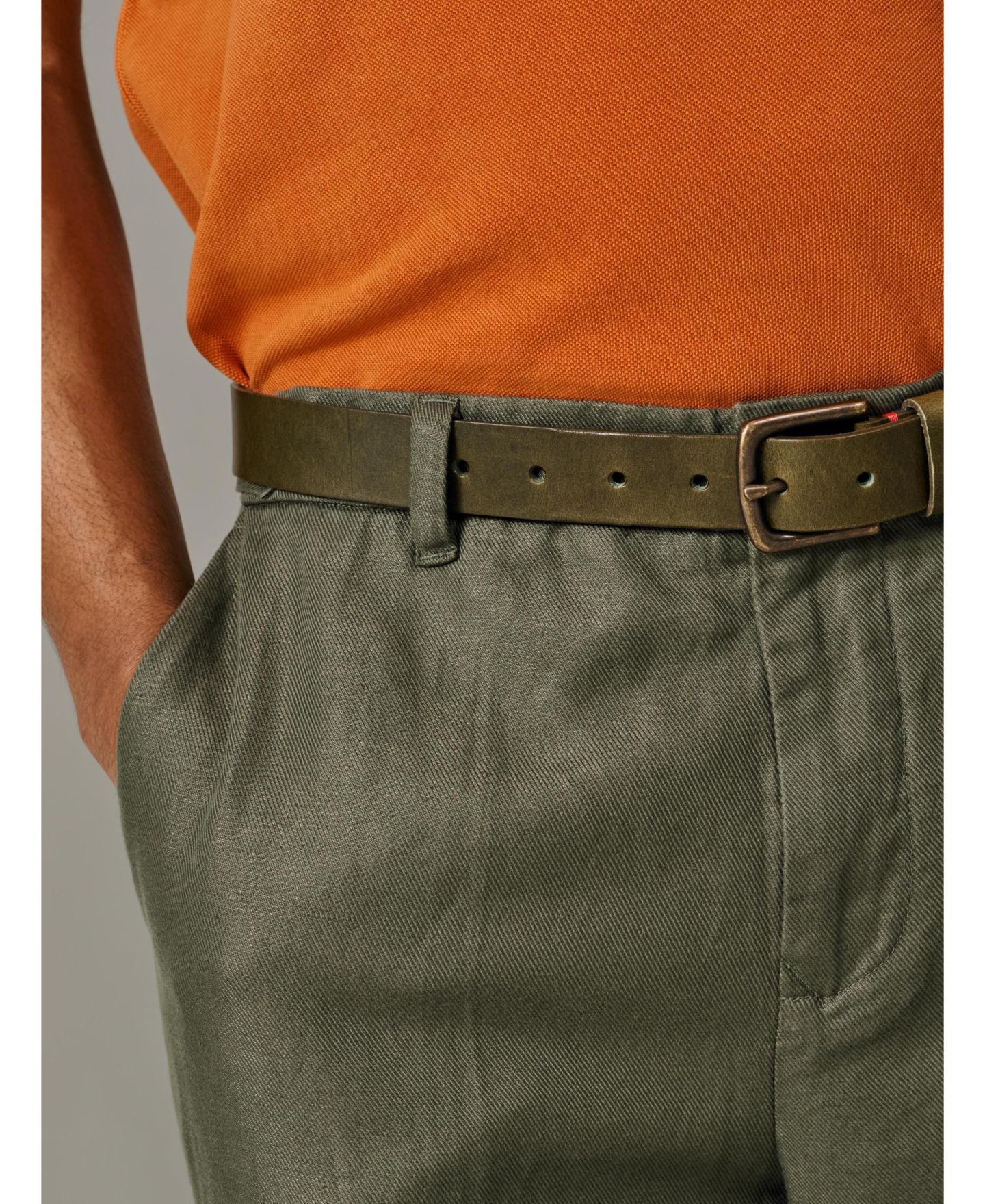 Мужские брюки Aubin Axholme Slim Leg Suit Trouser, цвет: Хаки — фото 4