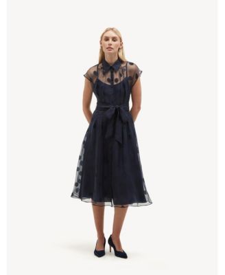 Women's Tess Sheer Polka Dot Shirt Dress