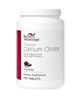 Calcium Citrate Chewable 500 mg - for Bariatric Surgery Patients - High-Potency, Easy-Digest Tablets - Calcium Citrate - 270 Count
