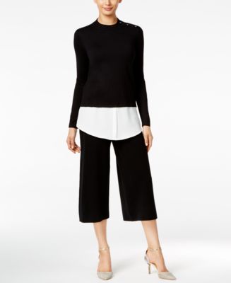 Alfani Layered-Look Top & Culottes, Created for Macy's - Women - Macy's