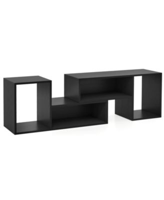 2 Piece Adjustable TV Stand for TVs up to 55 Inch with Storage Cubes