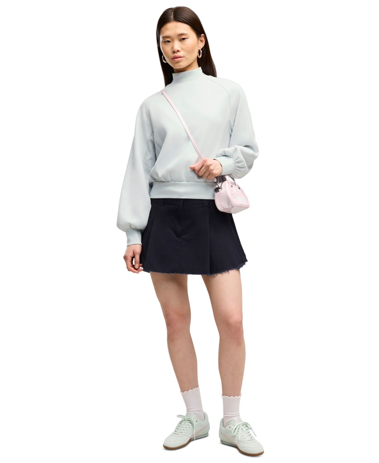 Women's Relaxed Mock-Neck Long-Sleeve Top
