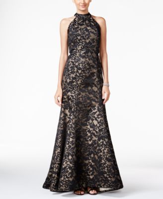 B Michael Lace Mermaid Halter Gown and Bolero