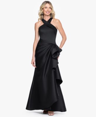 Women's Stretch Mikado Halter Neck Ball Gown
