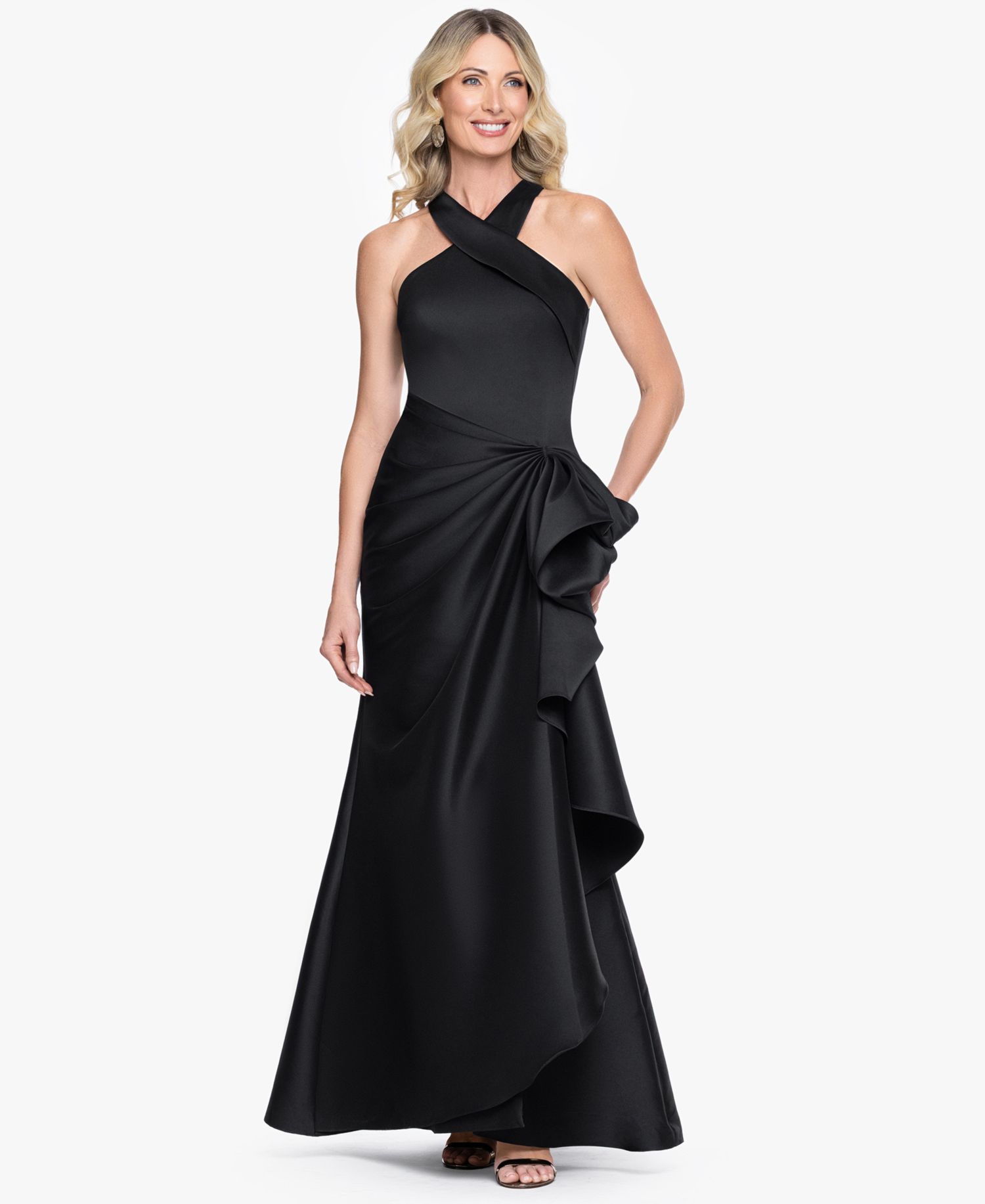 Women's Stretch Mikado Halter Neck Ball Gown
