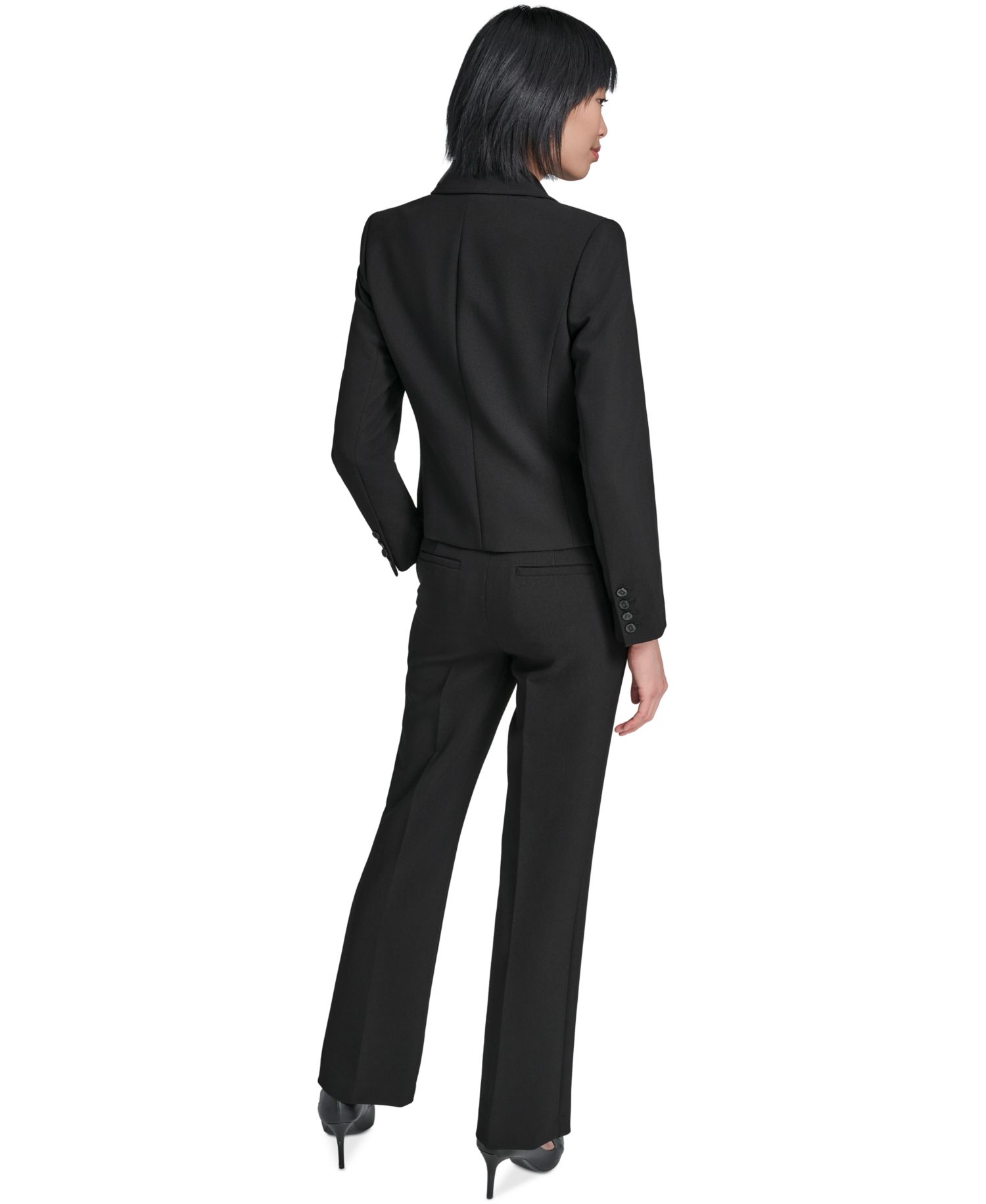 petite Peak-Lapel One-Button Blazer