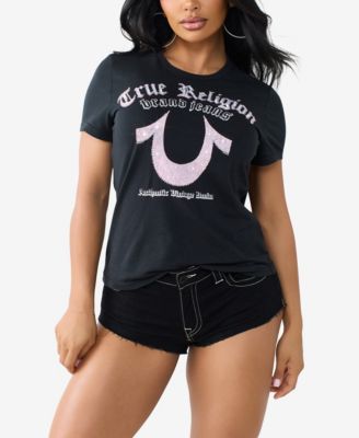 Women's Crystal Horseshow Crew Neck T-Shirt