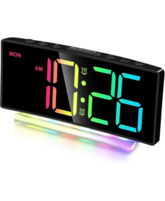 Extra Loud Alarm Clock for Heavy Sleepers Adults,Teens,Kids,Rainbow Clock for Bedroom,Small Bedside Digital Clock with Large Display