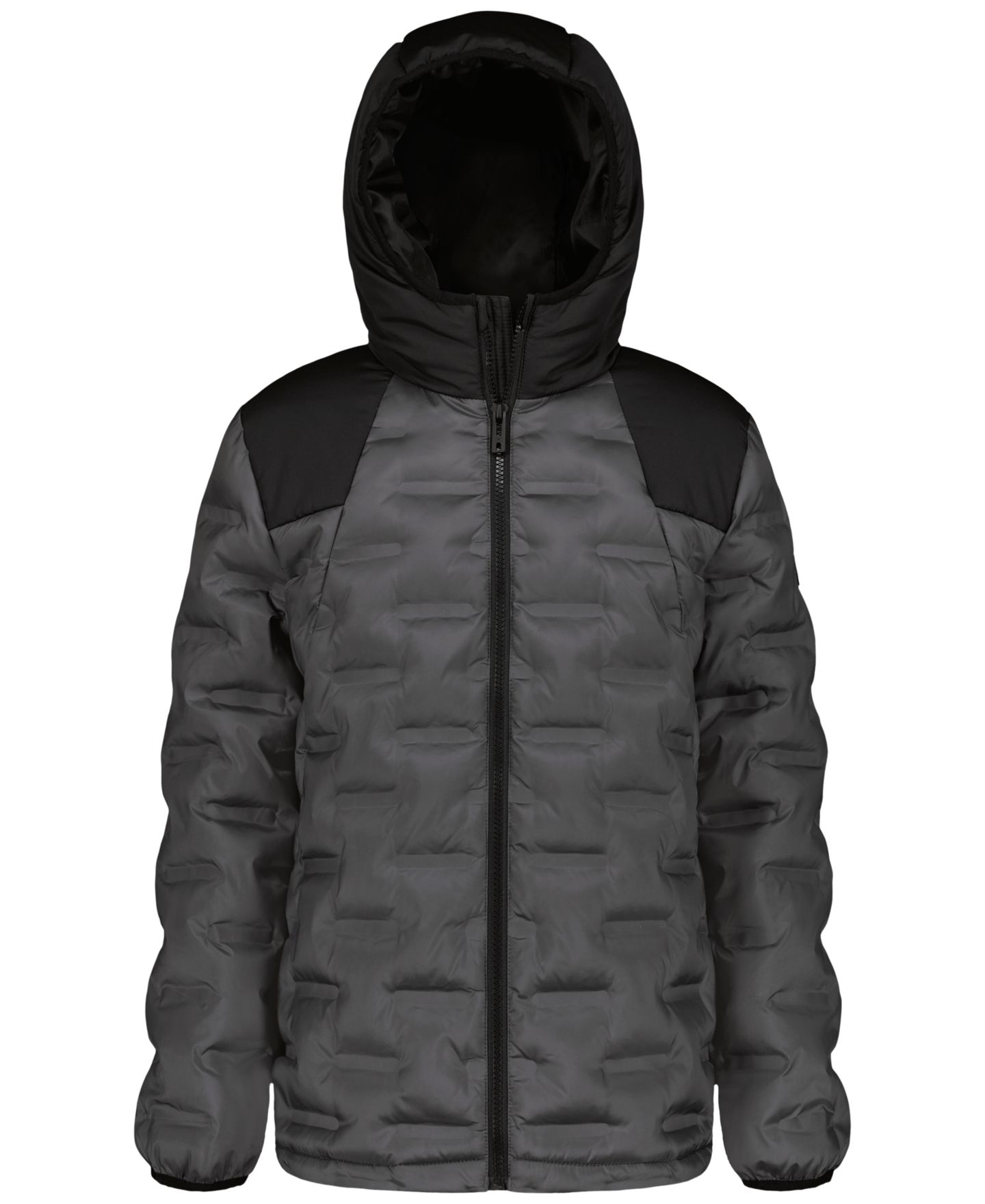Куртка Under Armour Solid Full-Zip Puffer Hooded Jacket для мальчиков, цвет: Серый / Чёрный — фото 4