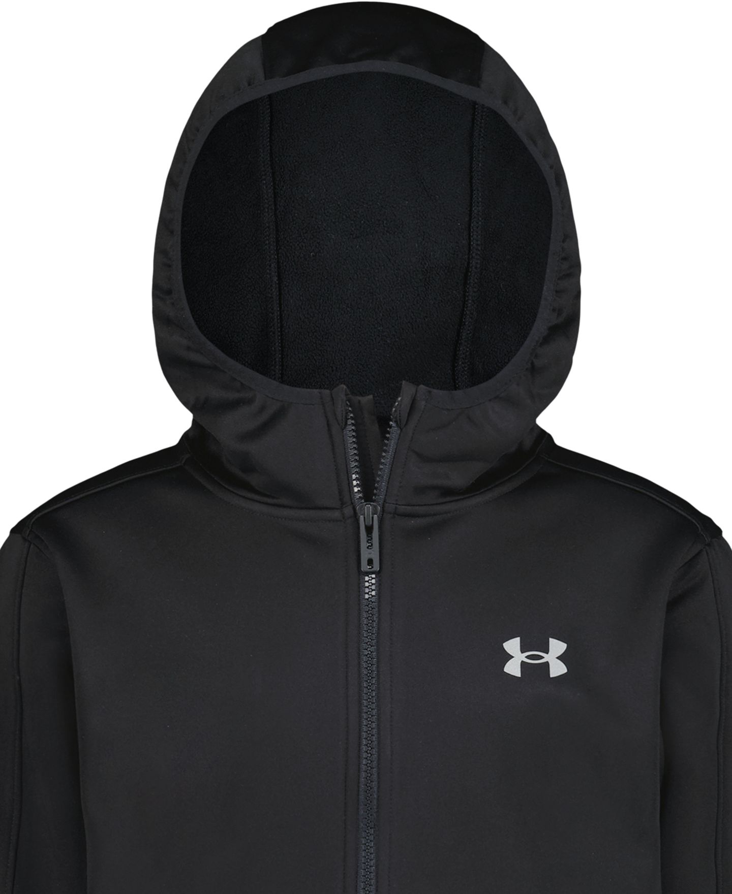 Куртка Under Armour Solid Logo Full-Zip Windproof Hooded Jacket для мальчиков, цвет: Чёрный — фото 5