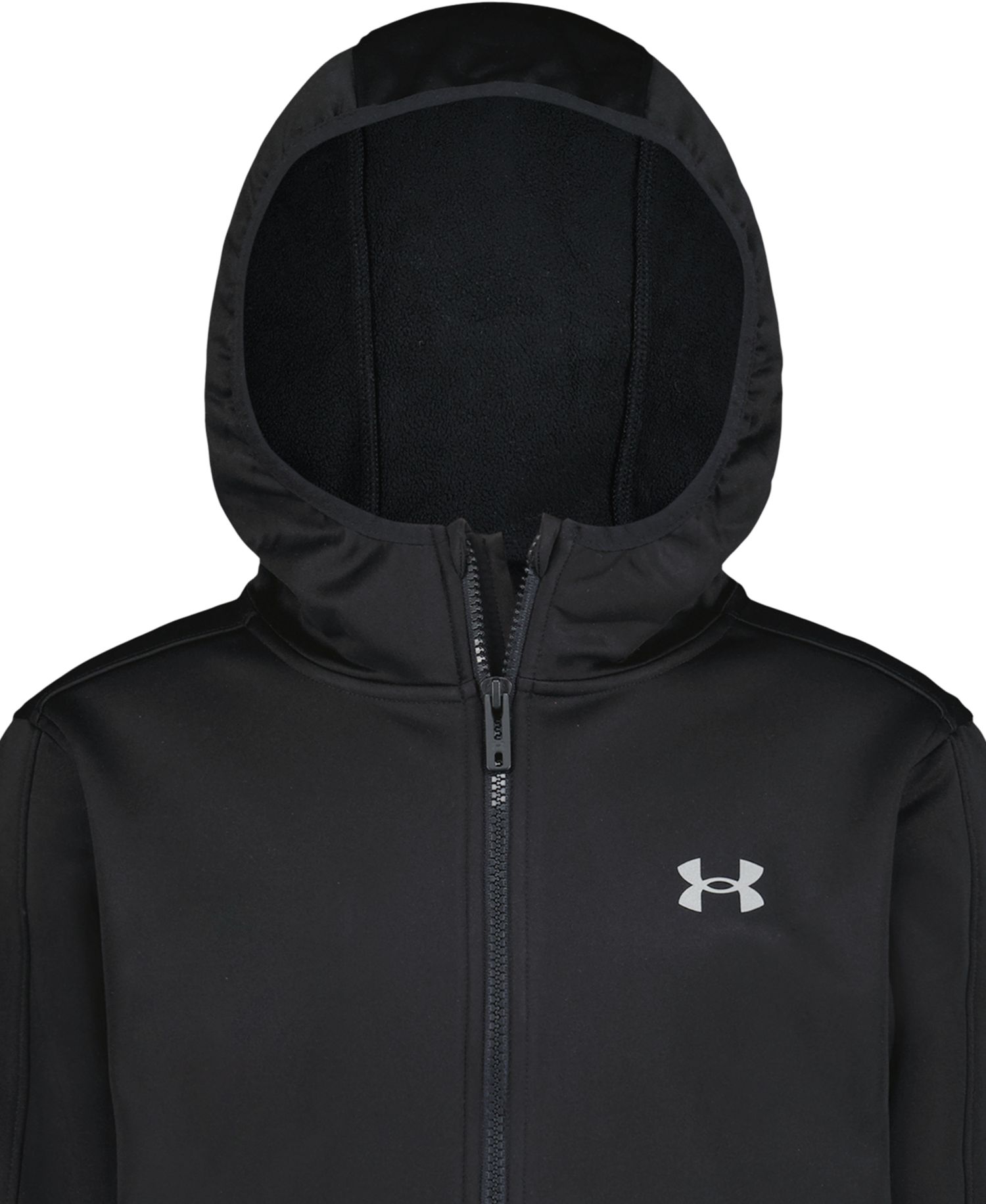 Boys' 8-20 Solid Logo Full-Zip Windproof Hooded Jacket