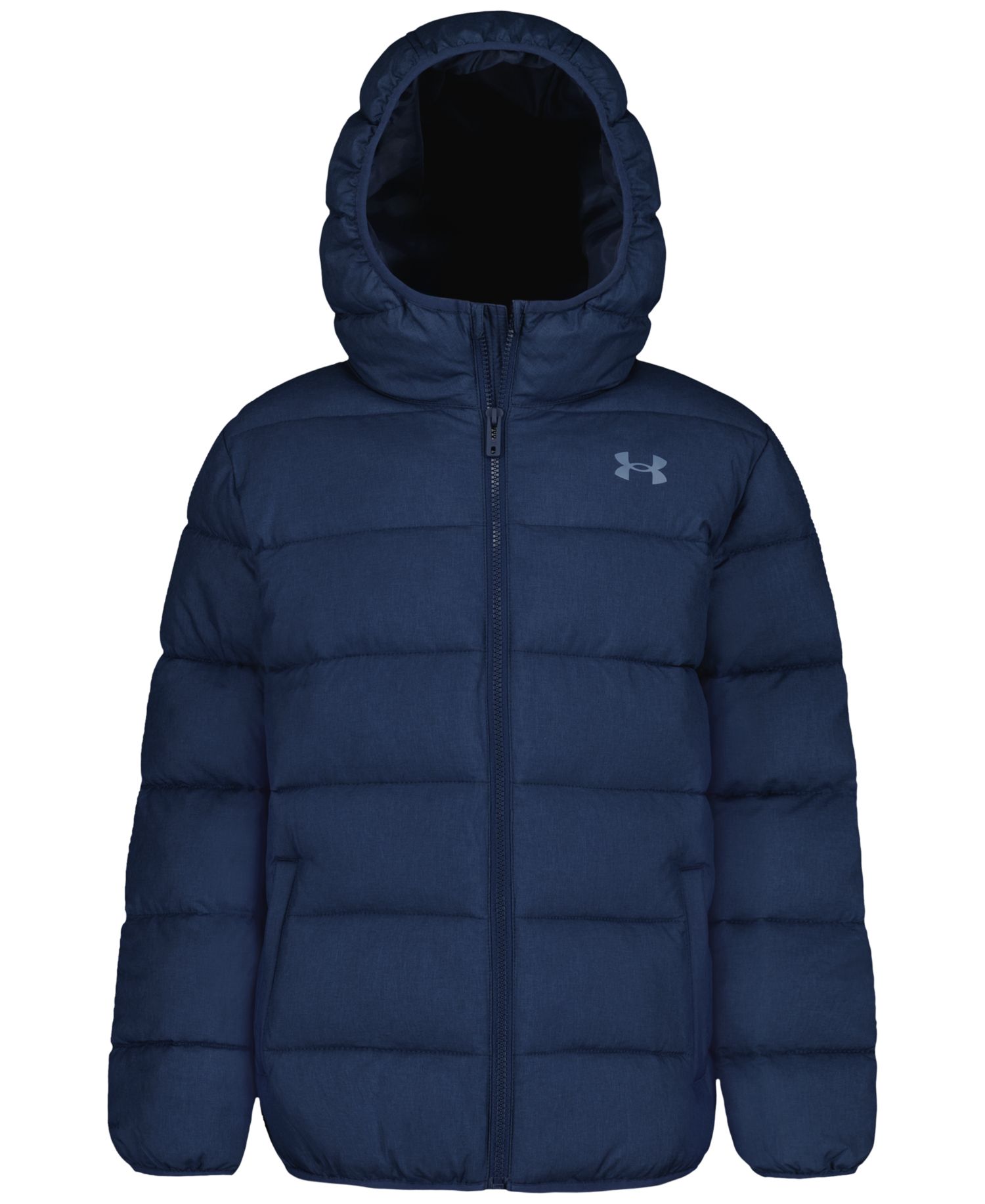 Boys' 8-20 Solid Logo Full-Zip Puffer Hooded Jacket
