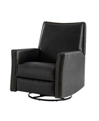 Jerseyville Transitional Leather Swivel Rocker Manual Recliner