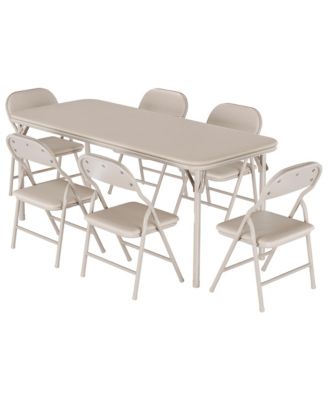 7 Piece Folding Kids Table and Chairs Set, Children's Activity Table and Chairs Set