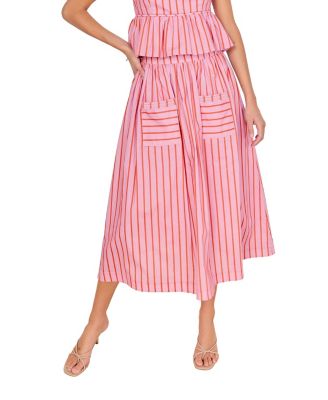 Women's Striped Midi Skirt