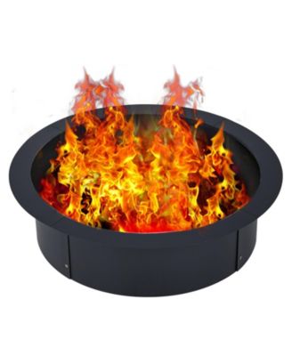 Rust-Resistant Steel Fire Pit Ring, Above and In-Ground Usable Outdoor Fire Ring, Fast Assembly Heating Bowl for Garden Patio Camping BBQ