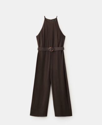 Women's Belt Halter-Neck Jumpsuit
