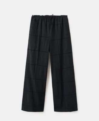 Women's Eyelet Embroidery Cotton Pants
