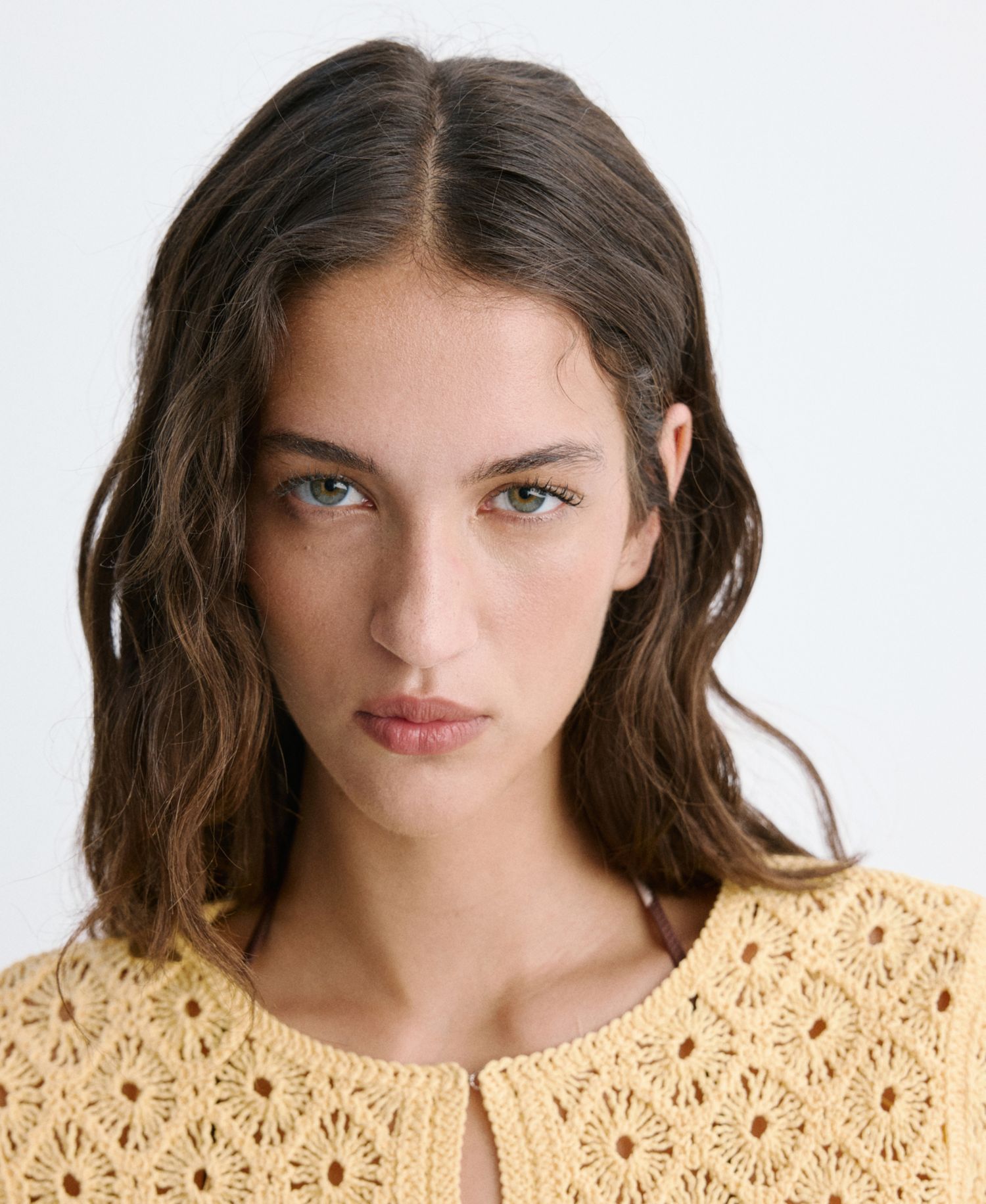 Women's Scalloped Open-Knit Cardigan